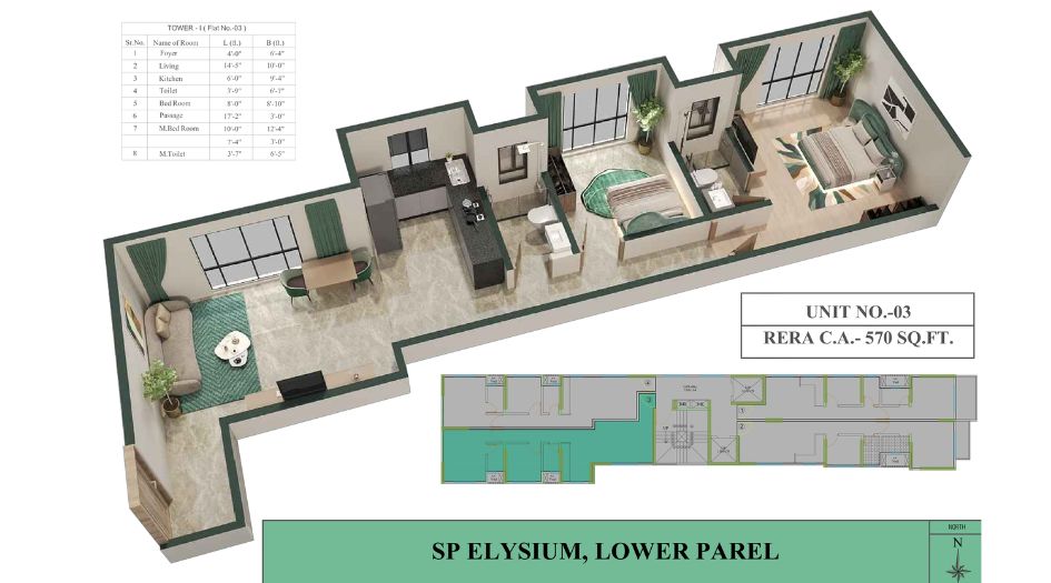 Sanghvi-Parsssva-Elysium-Floor-Plan-2 BHK-570 Sqft